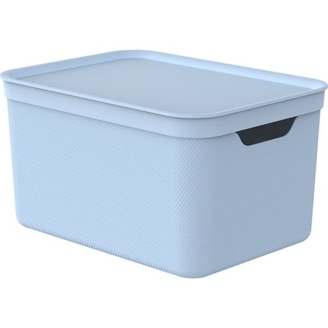 Rotho Aufbewahrungsbox Alvra mit Deckel 36,5 x 26,5 cm 16 L soft blau