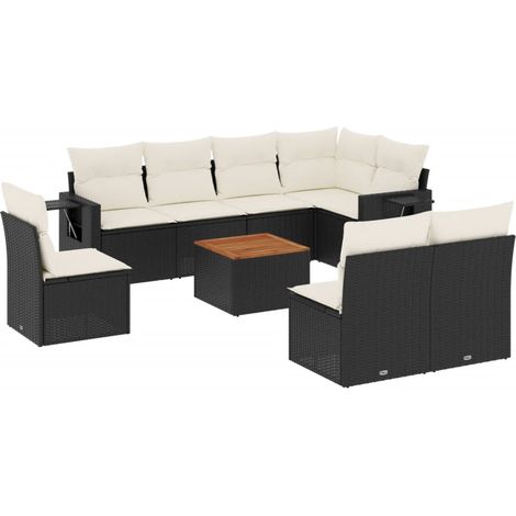 Maison Exclusive - Set de sofás de jardín 8 piezas y cojines ratá (1/5)