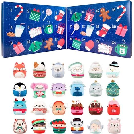 Coffret cadeau Micromallows Squishmallows 24-Day Mini Toy Christmas Countdown Gift Set, parfait pour les enfants et les collectionneurs, ce coffret surprise comprend d'adorables animaux.