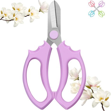 Ciseaux à Fleurs - Lame en Acier SK5 - Diamètre de Coupe 8 mm - Poignée Ergonomique Antidérapante en PP - Pour Arrangement Floral Jardinage et Taille de Plantes - 1 Pièce (1/5)