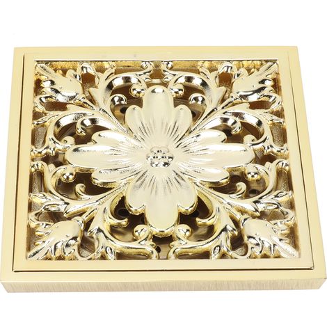 Kit de siphon de sol pour toilettes, désodorisant, anti-obstruction, crépine d'égout, accessoire de salle de bain, couleur or, 10 x 10 cm (type profond).