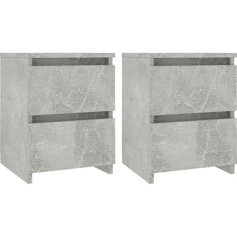 Maison Exclusive - Nachttische 2 Stk. Betongrau 30×30×40 cm Holzw (1/5)