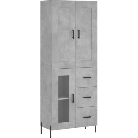 Credenza buffet cassettiera mobile contenitore organizer cucina soggiorno soggiorno alto 69,5 x 34 x 180 cm derivati del legno grigio 020034509