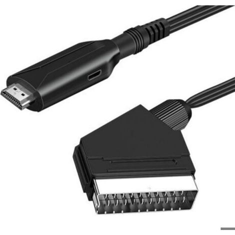 1PC Convertisseur vidéo hdmi vers péritel hdmi vers péritel tête de balai boîtier de conversion audio et vidéo câble Femeo (1/5)