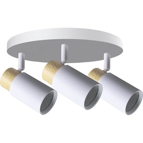 Spot plafond 3xGU10 blanc/bois orientable Candellux (1/2)