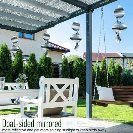 3D-Hänge-Windreben aus Edelstahl, Metallskulpturen, spiralförmige Dekorationen (1/4)