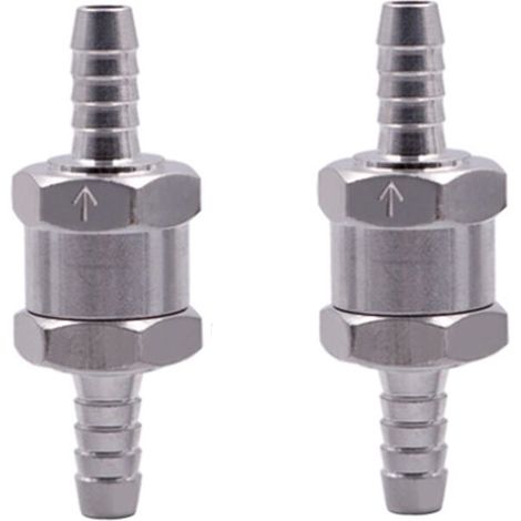 LaBlanc - 2 válvulas de retención de 8 mm, de aleación de aluminio, para combustible, antirretorno, para sistemas de combustible de baja presión con carburador de gasolina y diésel (8 mm), plateadas (1/5)