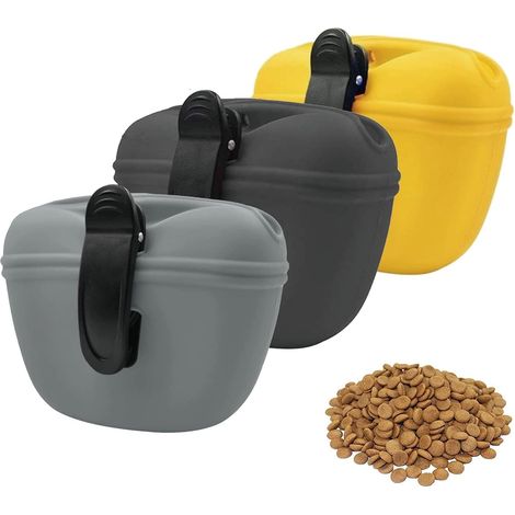 Bolsa Para Golosinas Para Perros - Silicona Alimentaria - Con Cierre De Clip - Para Entrenamiento Y Paseos Al Aire Libre - Paquete De 3 Unidades (1/5)