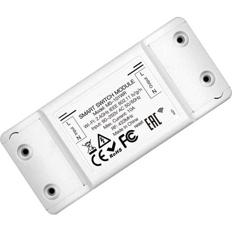Interruttore WIFI 2.4G + RF 433MHz 10A TUYA, Smart Life 10A AC 90-250V 50/60HZ 2200W