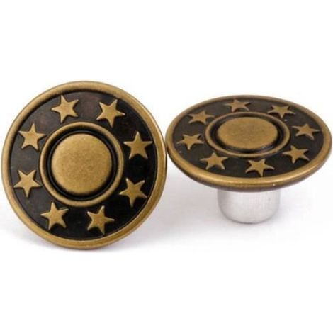 Bouton Clou - 17 mm - Laiton - Vert Armée - Pour Jeans et Vêtements en Denim - Lot de 50 Pièces (1/4)