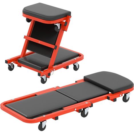 Carro plegable 2 en 1 102 x 40 x 14 cm con asiento acolchado y movilidad flexible metal negro 200011385