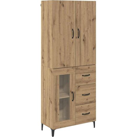 Alacena Roble artesanal 69,5 x 34 x 180 cm Madera contrachapada vidaXL