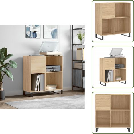 Plattenschrank Sonoma-Eiche - vidaXL Plattenschrank Sonoma-Eiche 84,5x38x89 cm Holzwerkstoff - Schallplatten aufbewahren