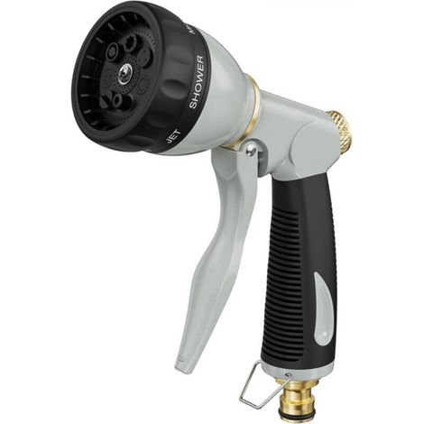 7-function garden watering gun, metal watering gun with pure copper fittings, watering gun for plant irrigation, yard cleaning and vehicle washing (1/4)