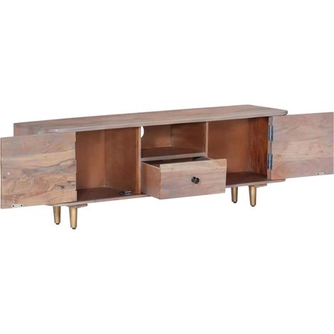 Meuble TV, Étagère TV, Meuble de Salon, 118x30x40 cm Bois d'acacia massif OIB6852E (1/5)