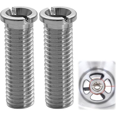 2 Pièces Vis Creuses Pour Éviers,Vis Creuse M12 x 35 mm en Acier Inoxydable,Vis Accessoires de Bouchon de Crépine de Panier D'Évier Pour Cuisine,Convient Pour Éviers de Cuisine et de bar,Évier à Tamis (1/4)