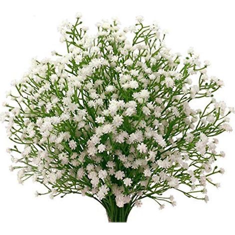 Bouquet artificiel de gypsophile en plastique, style champêtre, pour une décoration de bureau. (1/5)