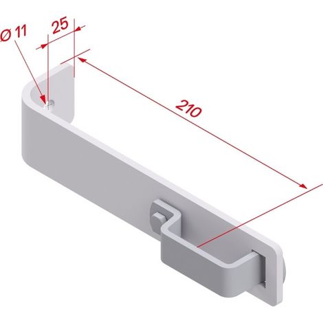 HYMER - Crochet de fixation murale standard échelle à crinoline – entraxe 210 mm - L 0,21 m