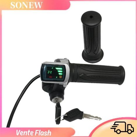 Poignée D'accélérateur - Pour Vélo Électrique - Tension 24V 36V 48V - Écran LCD Batterie - Compatible Guidon 22 5 Mm - 1 Paire (1/5)