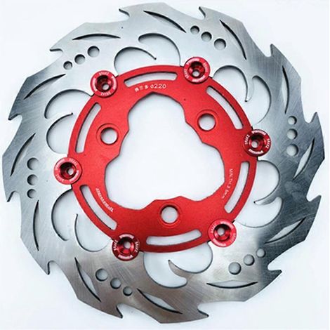 Kit de freins Universal Rpm Brake avec étrier de 82 mm, disque de 70 mm à 3 trous et 4 pistons, montage radial, pour Yamaha Aerox Nitro BWS Ebike - 220 Rouge B (1/5)