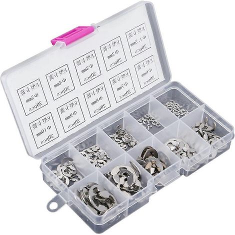 200 Stück Edelstahl-E-Clip-E-Ring-Sicherungsring-Sortiment M1,5-M10