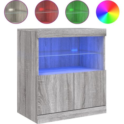 Maison Exclusive - Aparador con luces LED gris Sonoma 60x37x67 cm (1/5)