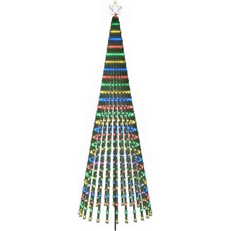 LED Christmas Tree 300 cm 668 LEDs Multicolour Steel Black vidaXL