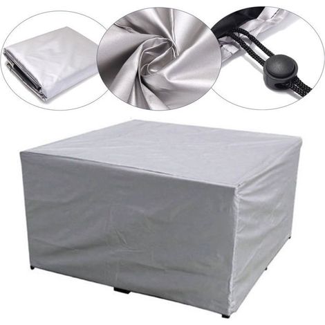 Telo protettivo impermeabile per mobili da giardino, realizzato in tessuto Oxford 210D, copritavolo, dimensioni 86,586,576,5 cm. (1/5)