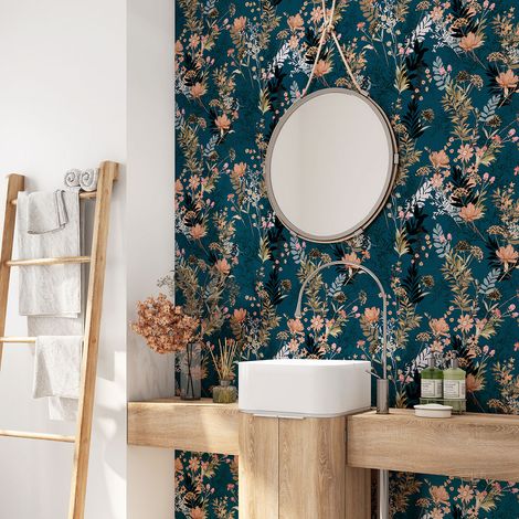 Crédence adhésive salle de bain - Fleurs - 60x60 cm - Adhésif MAT (1/4)