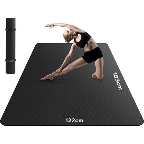 Grand Tapis de Yoga -183x116/183x122/198x137x0.6cm, Antidérapant, Durable, Écologique, Tapis de Sport et Large pour l'Entraînement à Domicile, Yoga, Pilates, Stretching, Méditation (1/5)