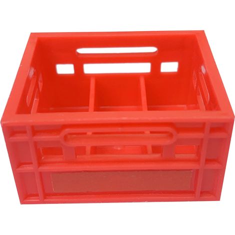 Lot de 3 mini corbeilles à bière rouges, boîtes à bière en plastique léger pour maison de poupée, décoration de bar à domicile, modèles artificiels de bière. (1/5)