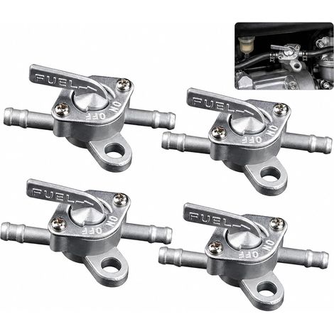 4PCS Carburant Robinet Interrupteur 6mm, Robinets de Carburant Universels pour Moto, Scooter, Quad, Motoculteur et Tondeuse, Contrôle Facile du Débit et Installation Rapide (1/5)