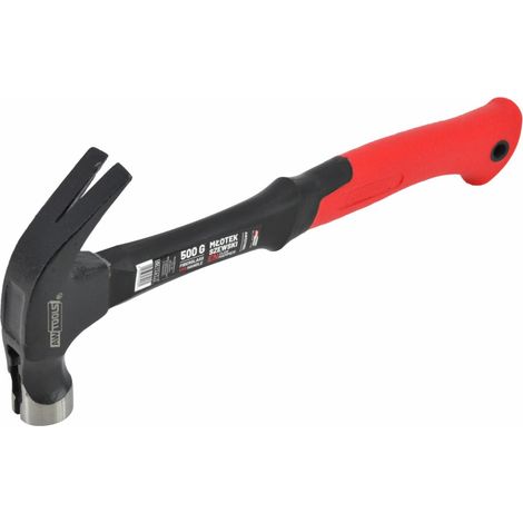 Martillo zapatero Awtools 500g Black Line con mango de fibra y punta magnética, ideal para trabajos en cuero, cabezal de acero duradero, diseño ergonómico profesional