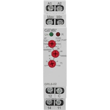 GRL8-02 Flüssigkeitsstandregelungsrelais, Wasserstandsregler, 10 A AC/DC, 24 V–240 V