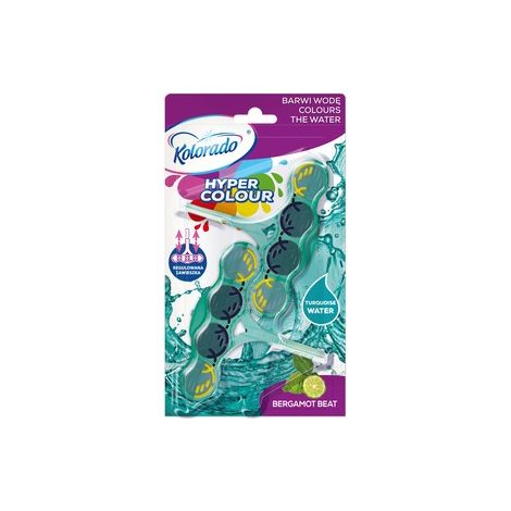 Colorante para inodoro Kolorado Hyper Colour color turquesa, bergamota, 2 x 45 g