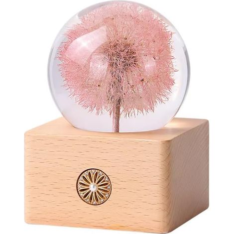 Veilleuse boule de cristal avec interrupteur tactile et base (1/5)