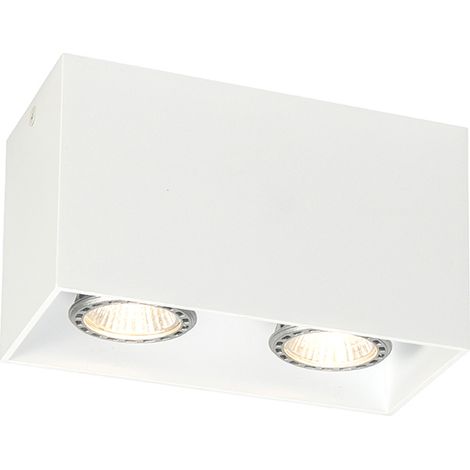 Design-Aufbaustrahler weiß 2-flammig GU10 50mm - Qubo