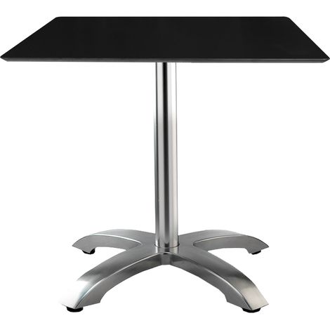 Mesa cuadrada interior, exterior 70x70 aluminio - negro MAX garbar