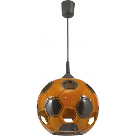 Deckenlampe Kinderzimmer Fußball Orange Schwarz E27 Keramik