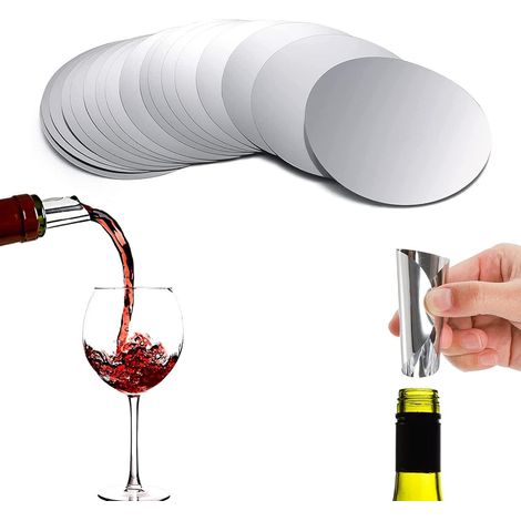 50 piezas de vertedor de vino, antigoteo, pieza redonda de drenaje de vino, vertedor de vino (1/4)