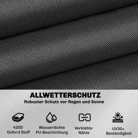 Housse de protection pour meubles de terrasse, hivernale, étanche et anti-UV, en toile Oxford 420D, 125 x 125 x 74 cm, couleur noire (1/4)
