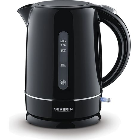 Severin Wasserkocher 1,7l kocht Wasser in wenigen Minuten 2200W, schwarz (1/4)