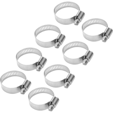 Lot de 20 colliers de serrage pour tuyaux d'arrosage, fixations en acier inoxydable 304, fente intérieure et hexagone extérieur. (1/5)