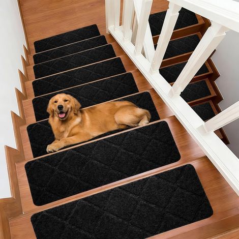 Tapis pour Marches d'Escalier Autocollants 15 Pièces, 55 x 19 cm Tapis pour Escalier Marches de l'Escalier pour Intérieur Tapis pour Escalier pour Maison Escaliers en Bois, Carreaux et Marbre (1/5)