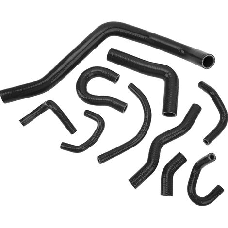 Kit de durites de radiateur en silicone noir pour les modèles CR-X de 1988 à 1991, comprenant les tubes de radiateur et la durite de chauffage du liquide de refroidissement. (1/5)