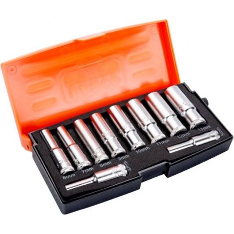 JUEGO VASOS LARGOS 1/4" - BAHCO