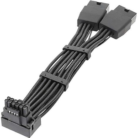 90° abgewinkelter Stecker 2X8PLB für RTX 4090 und RTX 4080 GPUs (16AWG Serie, 2 x 8 Pin PCI-E auf 16 Pin (12+4) PCI-E 5.0, 12 V HPWR). (1/5)