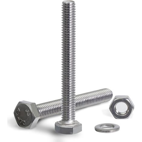 25 pack Boulons à Tête Hexagonale M6x60mm Boulon Inox DIN 933 Boulons à Six Pans Avec joint écrous Acier Inoxydable A2 V2A Vis Entièrement Filetée de Bâtiments Assemblage de Meubles Bricolage (1/5)