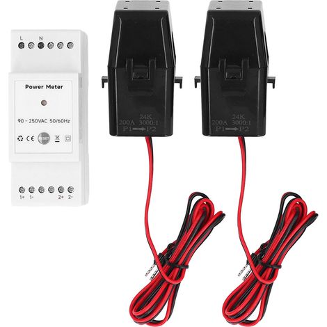 Compteur d'énergie intelligent 90-250VAC, WiFi, surveillance de l'électricité monophasé avec transformateur de courant de Type divisé 2 200A