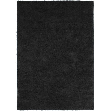 FIRST SHATY - Tapis toucher laine extra-doux noir 133x190 (1/4)